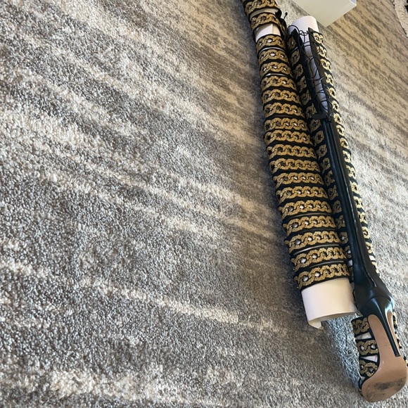 Black/Golden Casadei boots stretchy straps Size 7 Price firm - Picture 9 of 17